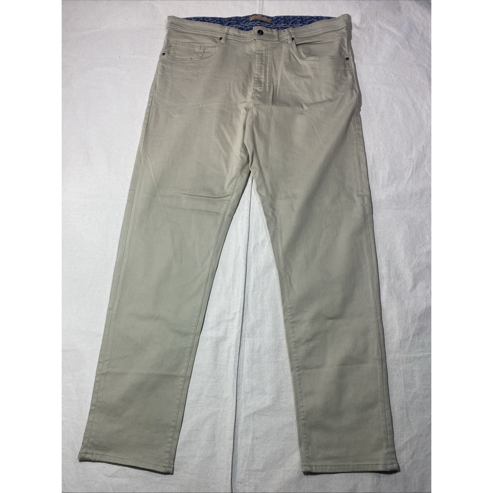 Robert Graham Men's Chino Pants Straight Leg Cotton 40x34 Khaki Tan